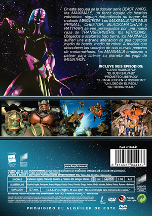 Carátula trasera de Transformers Beast Machines: Segunda temporada (Vol. 1)