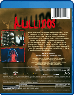 carátula trasera de Aullidos (The Howling)