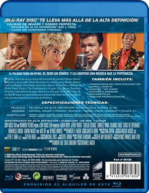 carátula trasera de Cadillac Records
