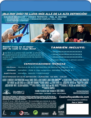 carátula trasera de James Bond 21: Casino Royale