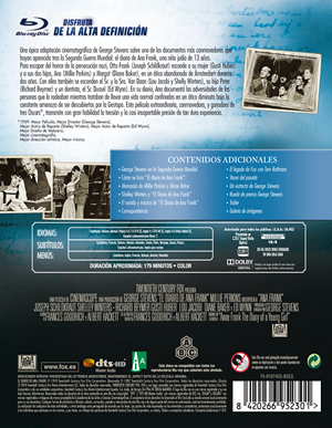 carátula trasera de El diario de Ana Frank