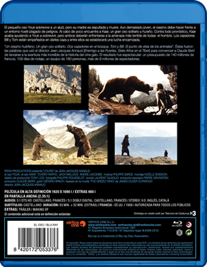 carátula trasera de El oso
