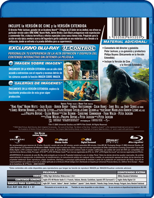carátula trasera de King Kong (Peter Jackson): Edicin extendida