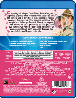 carátula trasera de La pantera rosa (1963)