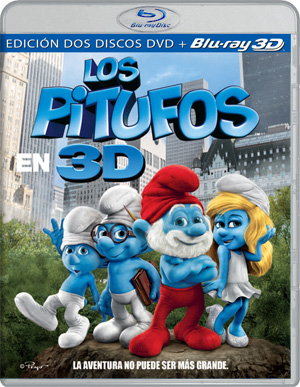 carátula frontal de Los Pitufos Blu-ray 3D + DVD