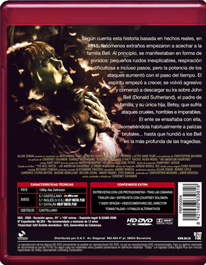 carátula trasera frontal de Maleficio (An American Haunting)