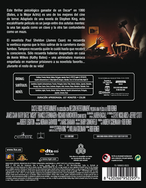 carátula trasera de Misery