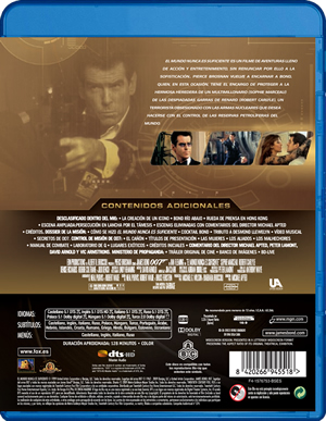 carátula trasera de James Bond 19: El mundo nunca es suficiente