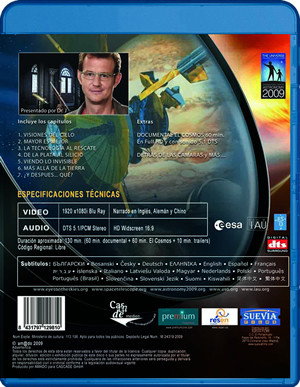 carátula trasera de Los ojos del Universo (V.O.)