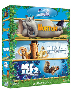carátula frontal de Pack Horton + Ice Age + Ice Age 2