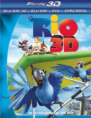 carátula frontal de Rio Blu-ray 3D + Blu-ray + DVD