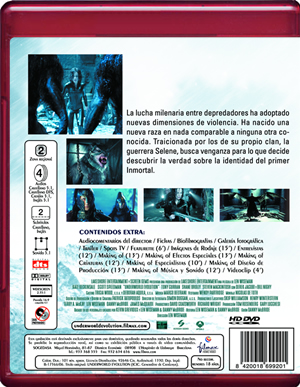 carátula trasera frontal de Underworld: Evolution