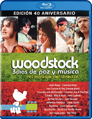 carátula frontal de Woodstock, 3 Das de Paz y Msica: Montaje del Director 40 Aniversario