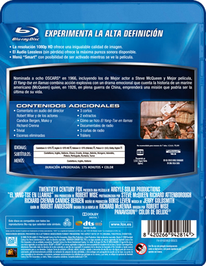 carátula trasera de El Yang-Tse en llamas