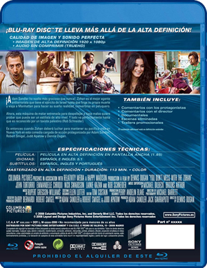 carátula trasera de Zohan: Licencia para peinar